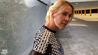 Horny Blonde MILF Slut Gets Fucked Throughout the Parking Garage