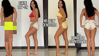 Cum or Deny? Frustrating Bikini Try-on, heavily Censored