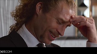 Two seductive wifes with amazing forms swapped their husbands for an awesome group sex