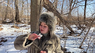 Vilu Vidish Is Sucking Dick in the Winter Forest