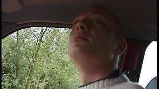 Typical British Fucking Brat Is Nibbled Right in the Car