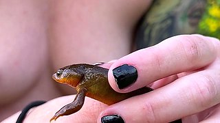 Redhead teen has sex outdoors