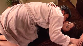 Asisan MILF with massive boobs makes love with her husband