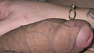 Step mom first take care of step son big balls after handjob his dick for fun