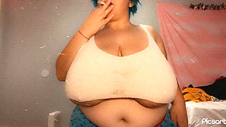 Smoking and Titty Flash Before Bed