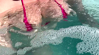Artemisia Love Sexy and Horny Underwater Showing Her Big Tits in a Super Micro Bikini and You Can See Her Aureolas…