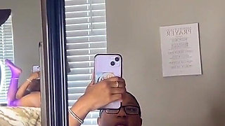 Sexy Ebony Babe Fingering Pussy Wet Dildo