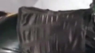 Caged and gagged Rubber Sissy get fucked