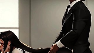 The Manager Brought His Secretaries BIG BLACK COCK for Lunch