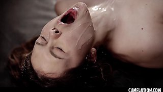 Cumflation & Internal ejaculation Compilation - Latina Ebony Yam-sized Boobies Chicks Crammed With CRAZY Amounts of Jizz