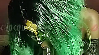 Green-haired Ebony Slut Stuffs Massive Dildo Deep in My Wet Pussy - Extreme Solo Insertion Makes Me Squirt Hard in Fishnets!
