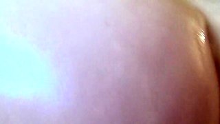 Tattooed Amateur Rubs Oiled Body - Big Ass, Curvy, Bush