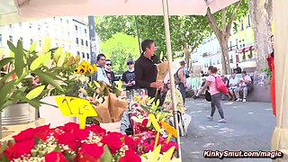 Masochistic babe public nailed