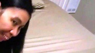 Amateur Thai in Stockings Blows and Rides a White Bull