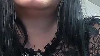 Smoking and Dancing in Red Lace Lingerie - Playing with My Big Tits to the Music