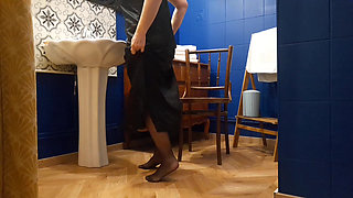 Blonde Mature Wife Enjoys Sex in Stockings