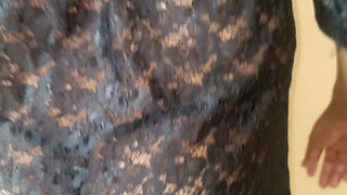 Black colour transparent dress