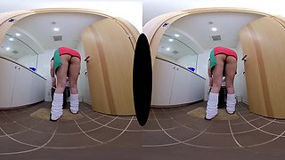 Japanese Explores VR Toilet POV With Sensual Play
