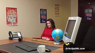 Brunette milf deep throats fat dick in lingerie