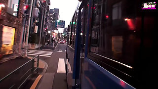Crowded Bus Tension, Young Wife Stays Still as a Risky Moment Unfolds Beside Her Husband - Scene 2