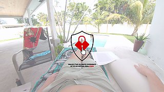 Working By The Pool Was A Mistake... Bikini Teen Kept