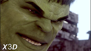 Black Widow tames the Hulk with anal sex