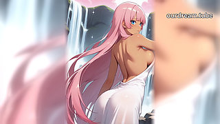 Pink Hair Anime Girl In A Magical World Never Gets Tired (AI Hentai)