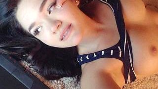 Amateur Webcam Cute Teen Plays Solo with Big Dildo