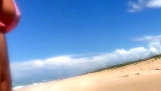 84 Asian milf wife gets microbikini beach creampie