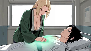 Tsunade Helps Sasuke Heal with a Footjob, Vaginal and Anal! Naruto Uncensored Hentai