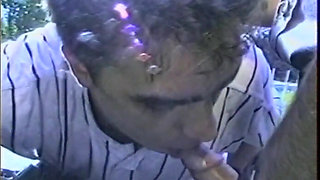 Security guard gay stops a man and fuck his tight ass on the car