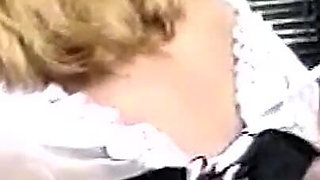 Naughty Maid Babe Stretched by Fingers and Banana Insertion