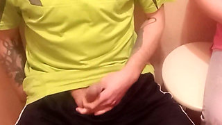 A woman jerks off my cock close up