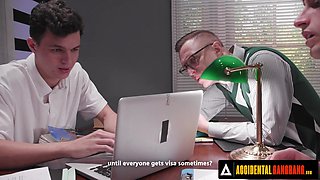 She just wanted to seduce her classmate showing him her tits but an accidental gangbang happened