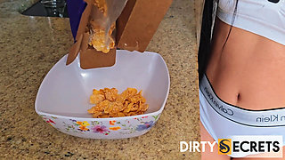 I ARGUE WITH MY STEPBROTHER ABOUT BREAKFAST MILK AND I FUCK HIM SO HE'LL GIVE ME HIS MILK.