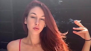 Artemisia Love Sexy Smoking Fetish Outdoor Showing Her Perfect Big Tits