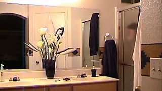 My stepmom. In bathroom and masturbating (spy)