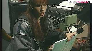 Lesbo lovers kiss each other on top of the table