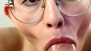 Nerdy Teen Gets Facial Cum POV
