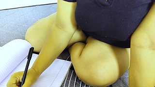 POV Step sister give Blowjob to step brother during study