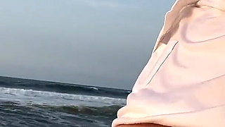 Blonde Amateur with Big Tits Is Walking Without a Bra