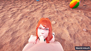 Day of Beach: Nudity Beach with Redhead Stepsister