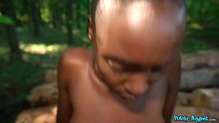 Public agent - african woman with Hairy Pussy and Big Ass shoots a load hard on my cock