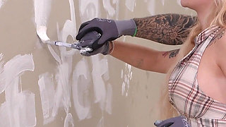 Two Horny Sluts Giving Their Bodies Repairer with a Monster Cock