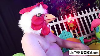 Leya Falcon feeds her BBC Anal creampie to her chicken cuck