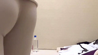 Mall Try on Flashing Showing to Her Client New Collections