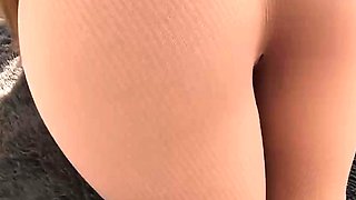 Her leggings torn, I greased her up and pummeled her