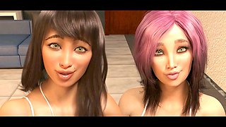 Japanese cosplay babe Misskitty2k in steamy 3D cartoon adventures