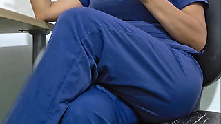 Nurse Plays Alone at Work No Patients Today!