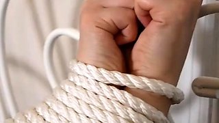 Littlebunnyb - Bound To The Bed Fucked By Machine